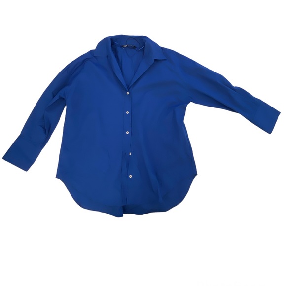 Royal Blue Zara long sleeve button up - Picture 3 of 3